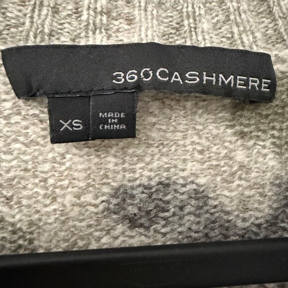 360 Cashmere Camouflage Green Gray Vneck Long Sleeve Sweater Womens XSmall - Picture 2 of 5